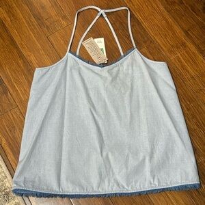 United Colors of Benetton chambray eyelash tank